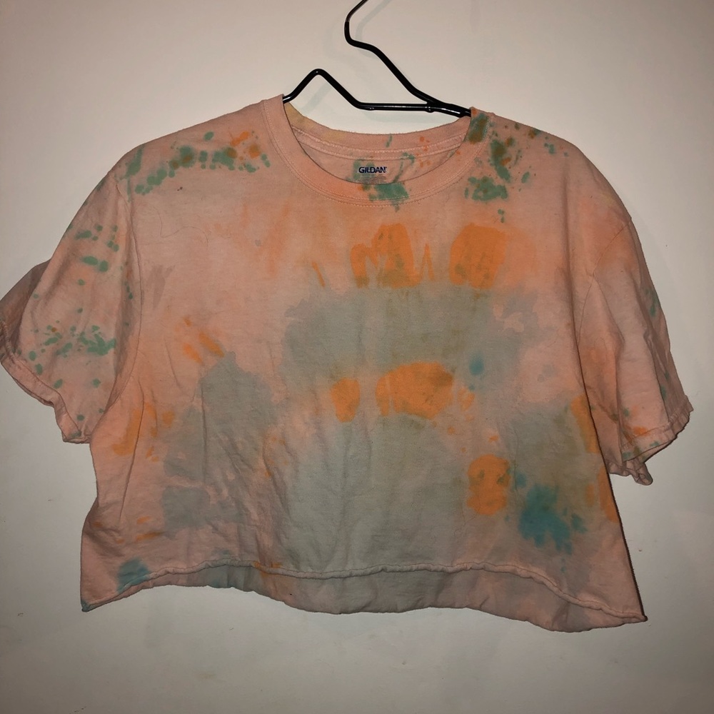 tie dye cropped tee